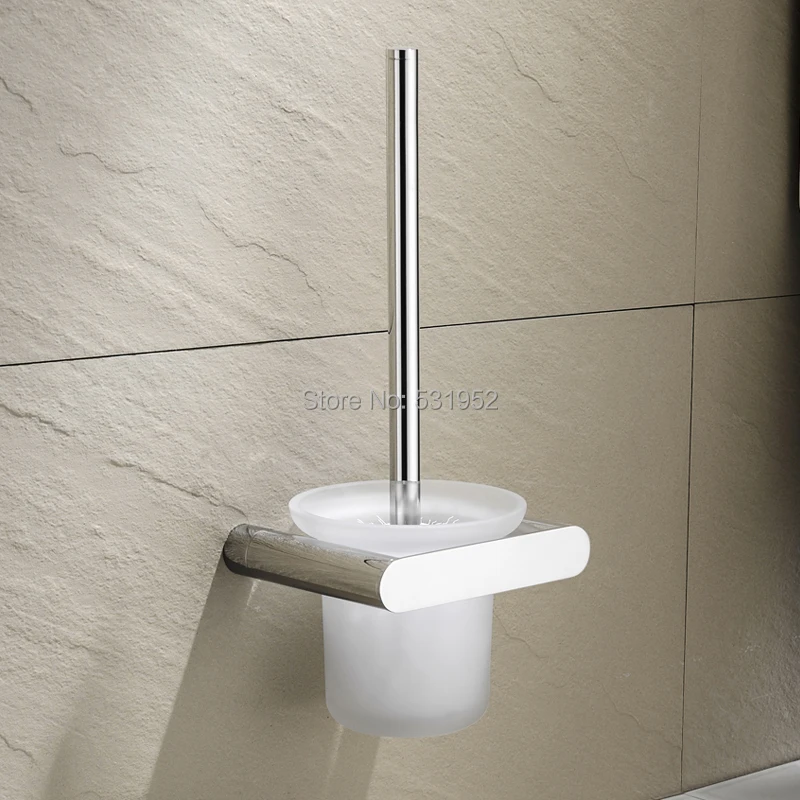 Best Price Stainless Steel Wall-Mount Toilet Brush Holder with Frosted Glass Container for Bathroom Polished Toilet Brush and Holder Set Best Price Stainless Steel Wall-Mount Toilet Brush Holder with Frosted Glass Container for Bathroom Polished Toilet Brush and Holder Set
