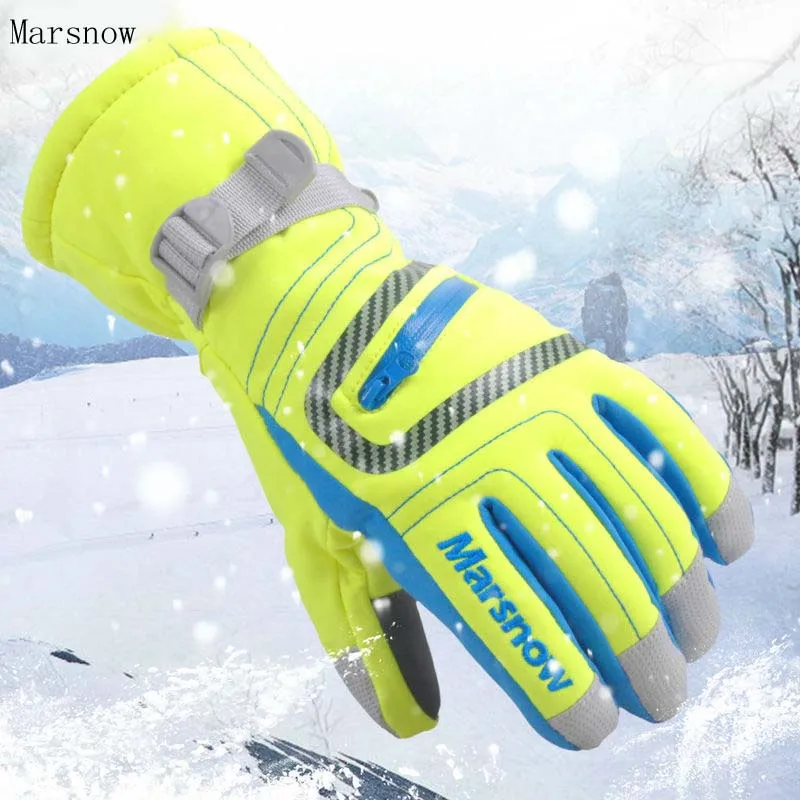 

-30 Degree Marsnow Brand Men Women Ski Snow Riding Gloves Windproof Outdoor Sport Thermal Snowboard Winter Snow Skiing Gloves