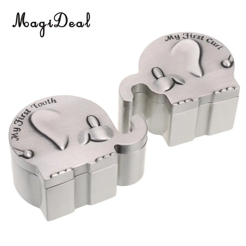 Zinc Alloy Bear My First Tooth and Curl Cabinet Infant Toddlers Baby Shower Christening Novelty Birthday Gift Favor