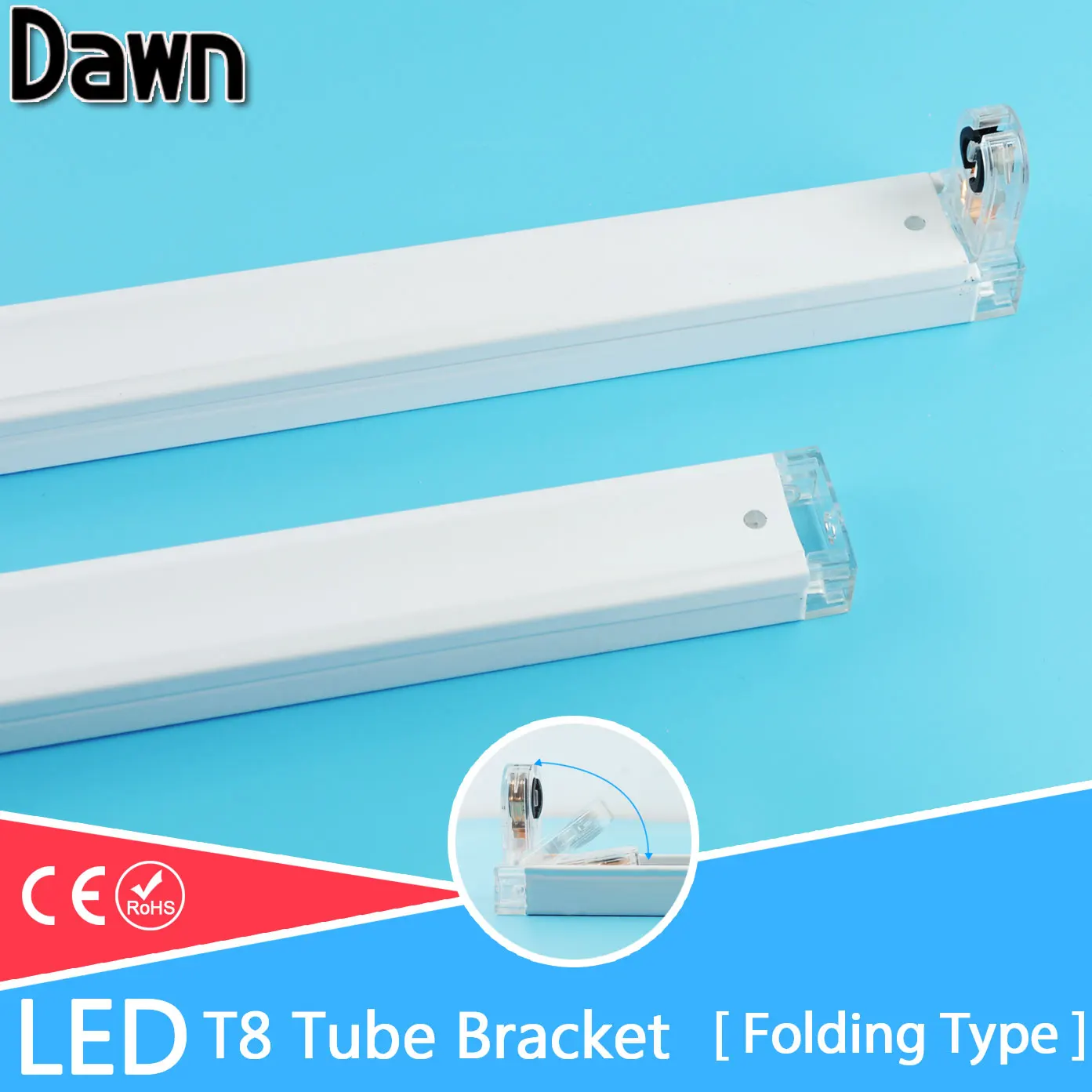 Free Shipping Folding Type T8 LED Tube Fixtures Bracket For 2Ft 60cm 600mm Fluorescent Lamp Tube Light/Support/Base/Holder Tube