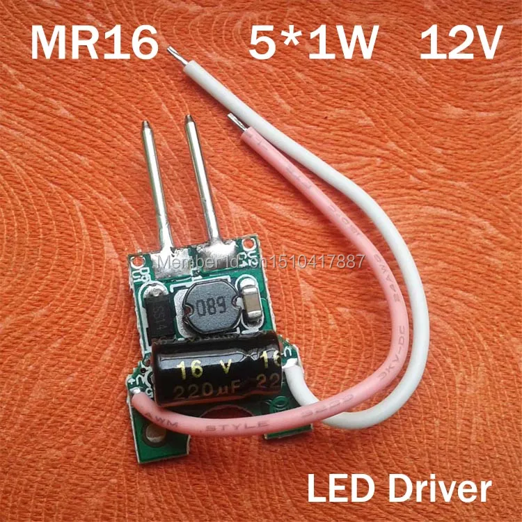 

1 pcs, Free shipping 5X1W MR16 LED driver for 12V 5W LED lamp, 5*1W LED transformer for 5 pcs 1W LED high power lamp bead