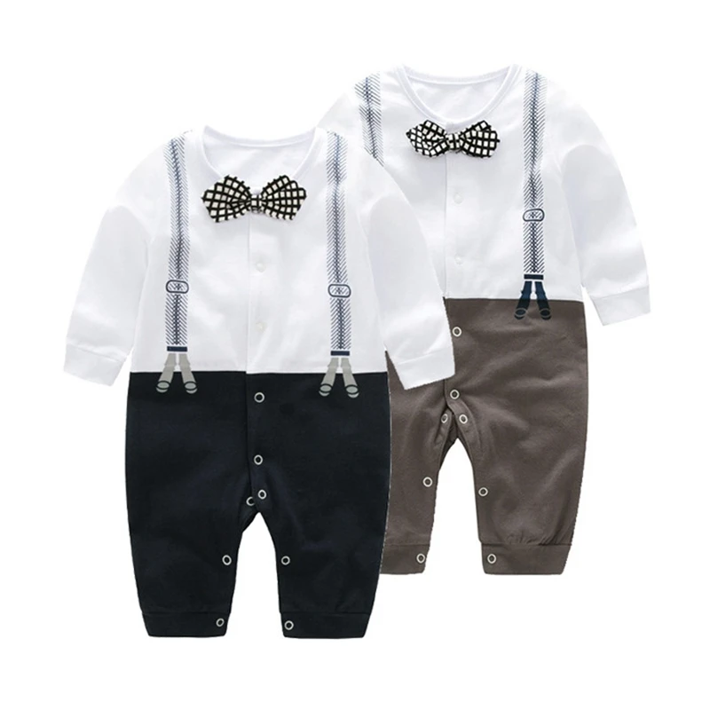 

Newborn Infant Boy Spring Summer Romper 100% Cotton High Quality Wedding Birthday Baptism Jumpsuit Rompers Kids Boy Costumes