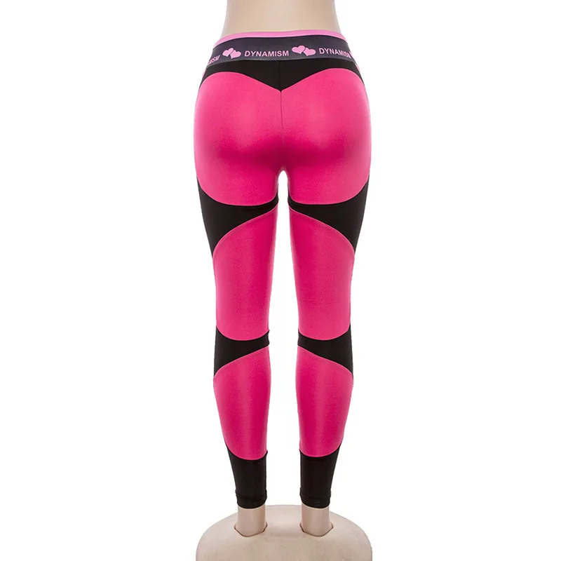 Сексуальные пуш-ап подчеркивающие бедра леггинсы женские с высокой талией леггинсы для фитнеса Лоскутные штаны с сердечками спортивная одежда тренировочные Леггинсы с принтом