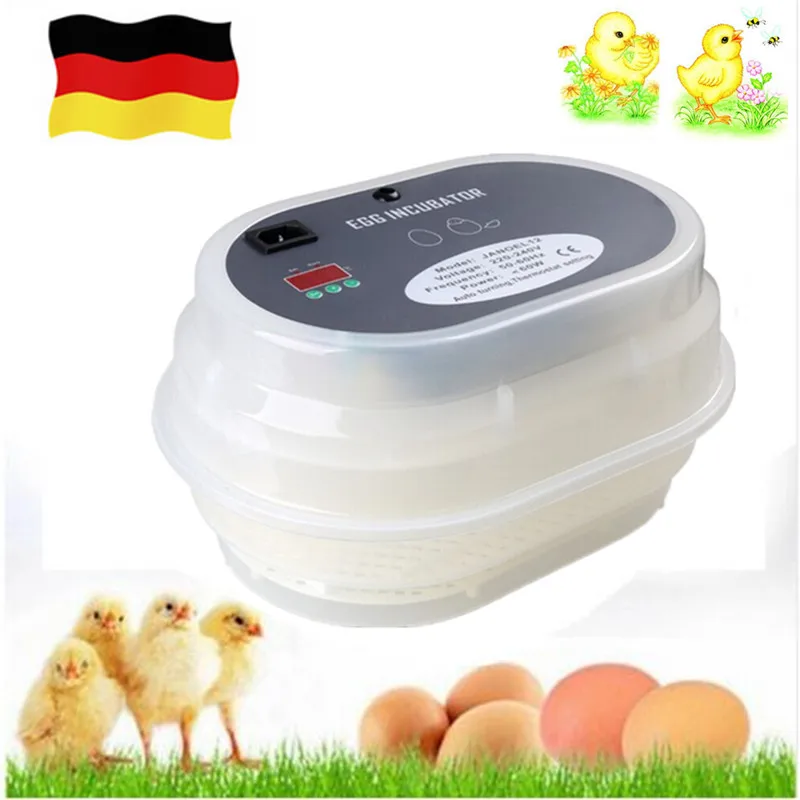 

Household 12 egg digital automatic incubator eggs turning poultry hatchery tools for chicken ducks goose incubation