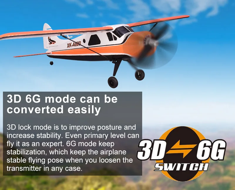 XK DHC 2 A600 Wltoys X4 передатчик 4G 5CH бесщеточный 3D6G система самолет совместим с FUTABA S FHSS RC