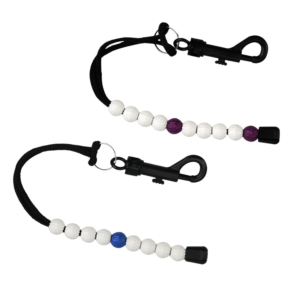 2 Pieces Portable Golf Stroke Bead Score Counter Counting Tool Bracelet Golf Bag Tag Accessories