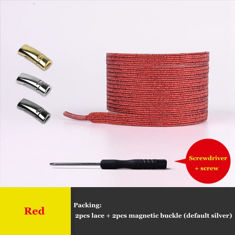 1 пара новых магнитных эластичных фиксирующих шнурков специальный креативный 1 Второй без галстука шнурки для детей и взрослых шнурки для кроссовок - Цвет: Red