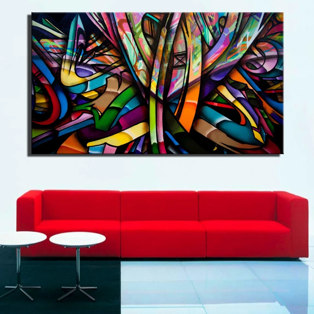 

Colorful Line Abstract Wall Posters For Kids Room Digital Print Large Size Abstract Line Painting Print On Canvas For Home Decor