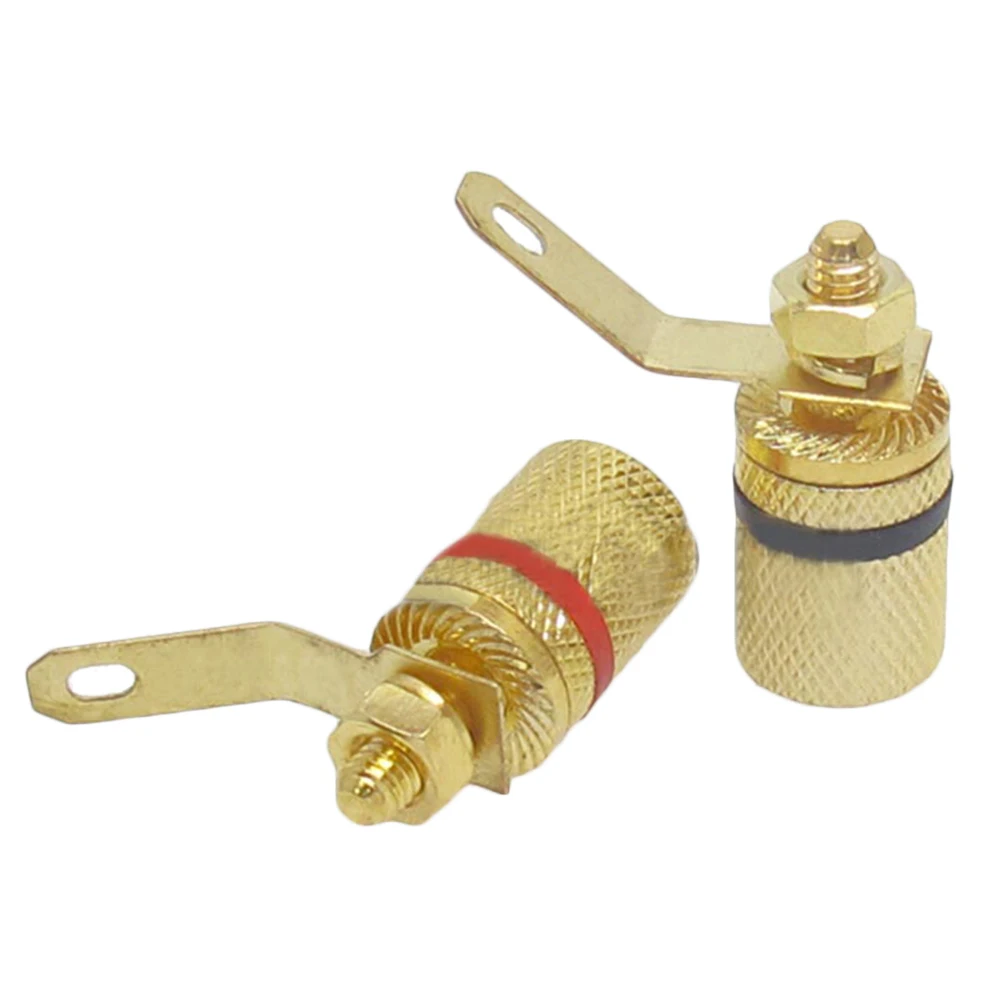 2pcs New Banana Connector Copper Banana Plug Sockets Locator Speaker Terminal --M25