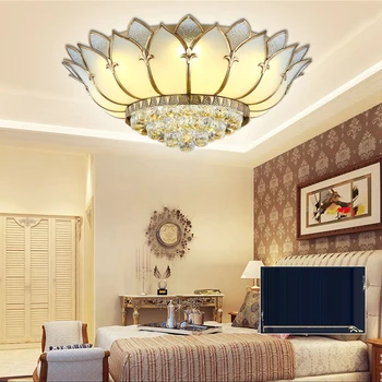 

led e27 European Copper Glass Half Hanging LED Lamp.LED Light.Ceiling Lights.LED Ceiling Light.Ceiling Lamp For Foyer Bedroom