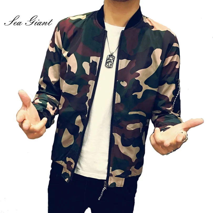 

2019 autumn men fashion Camouflage Jacket Men Casual slim streetwear zipper Men jacket Sportswear Water wash Teenage jacket coat