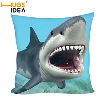 

HUGSIDEA Shark Custom Cover Decorative Pillowcase Floral Cushion Pillow Case 45*45cm Neck Travel Pillow Cover Dropshipping