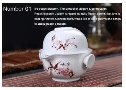 Керамический чайный набор кунг-фу включает в себя 1 кастрюлю 1 чашку, высококачественный элегантный gaiwan, красивый и легкий чайник. Набор кофейных чашек - Цвет: Number 01