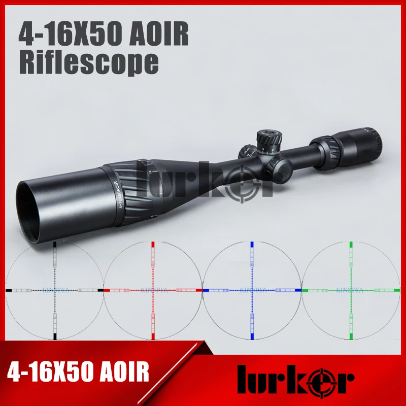 

HLURKER Tactical 4-16X50 AOIR Optics Riflescope Red Green Blue Color Reticle Illumination Rifle Scope For Hunting CS Battle
