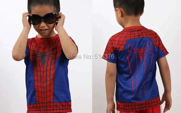 Super Hero The Amazing Spider-Man cycling jersey short T-shirt kids children's Transformers outdoor sport clothing bike wear