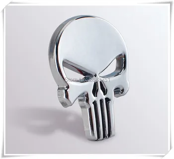 

Accessories THE Punisher Skull Car Metal Skeleton Badge Auto body for SsangYong actyon korando kyron rexton 2 rodius Car Styling
