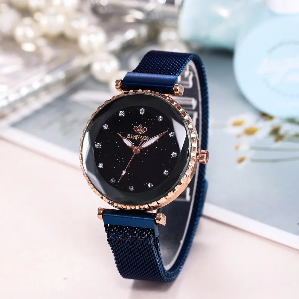 

Best Selling Women Watch Magnet Starry Sky Watch Casual Luxury Women Geometric Surface Quartz Watches Relogio Feminino