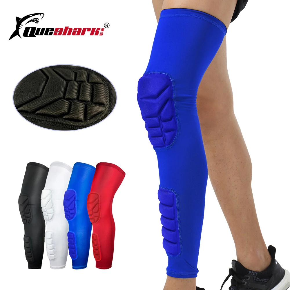 1Pcs Long Basketball Knee Pads Football Shin Guard Run Leg Sleeve Calf