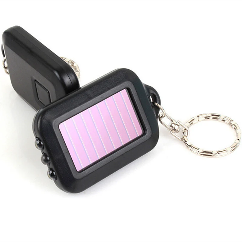 

Upgrade Solar Power mini flashlight Keychain with 3 LED Light solar lamp for Hiking travel camping outdoor lighting