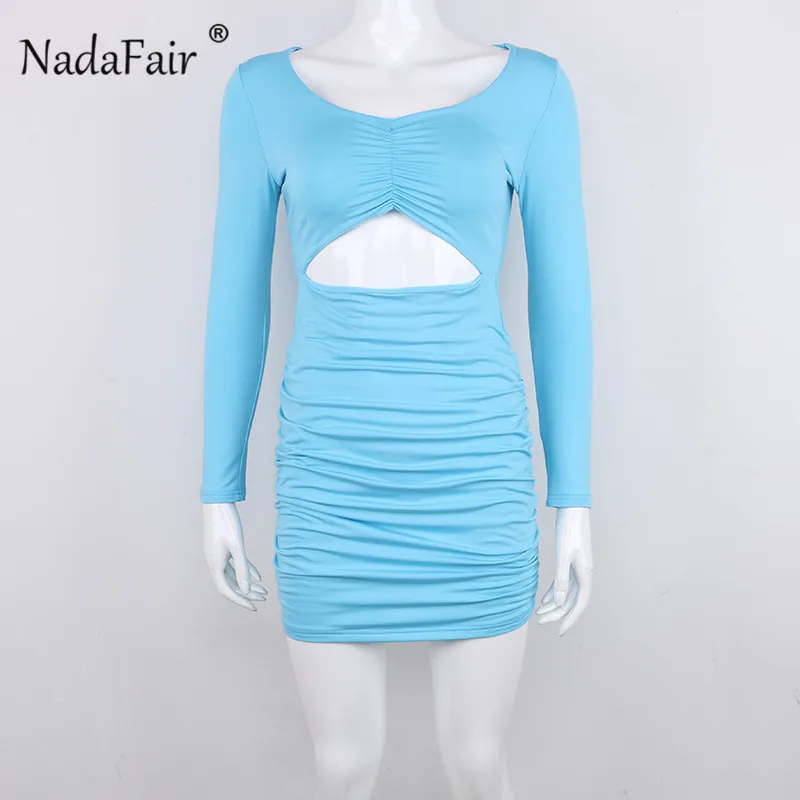 Эластичное облегающее платье Nadafair с рюшами осенне зимние женские платья длинным