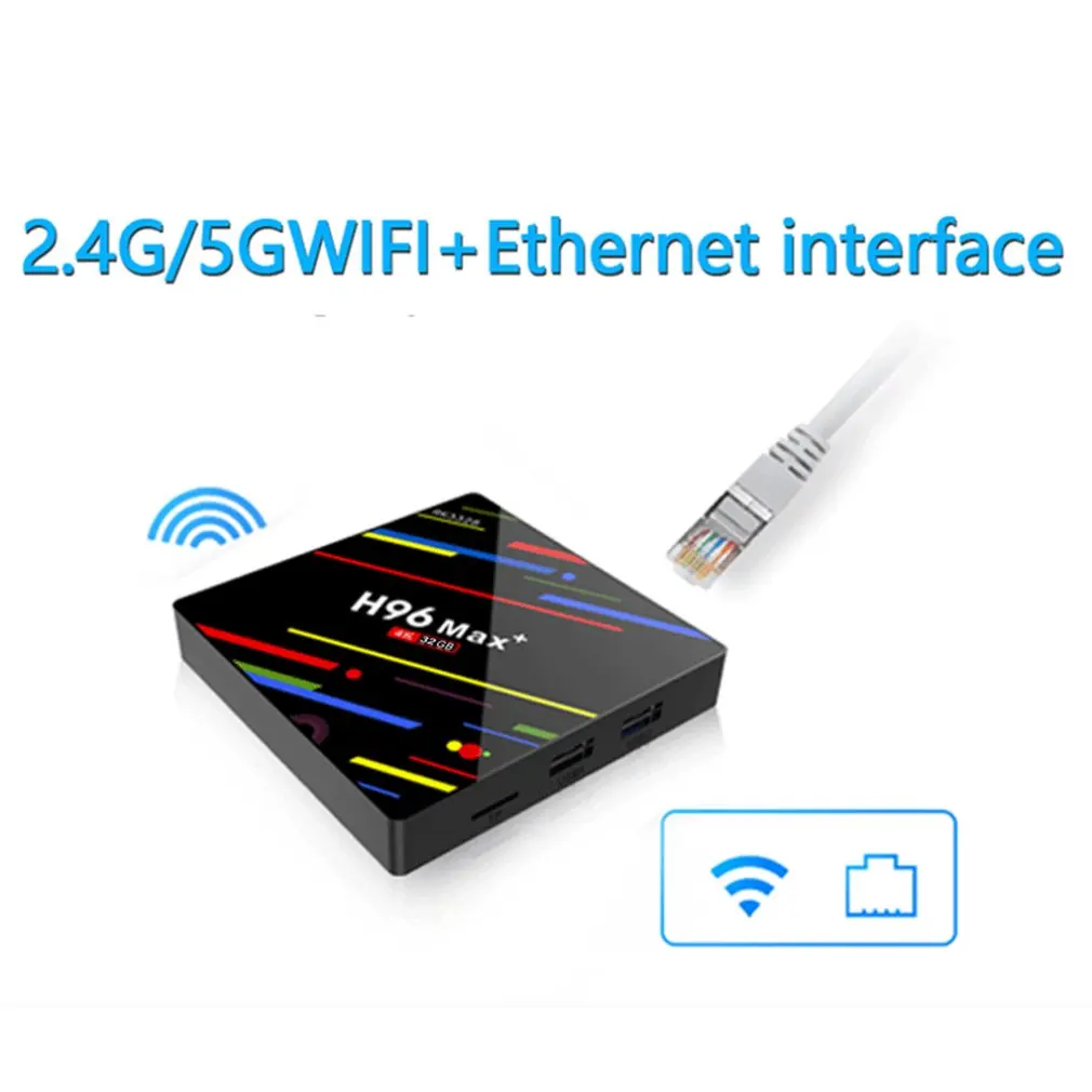 

H96 Max+ 4K Intelligent Ultra HD TV Box Android 9.0 Multiple Interfaces Support all TV 2.4G/5G WIFI For Home Theater Games