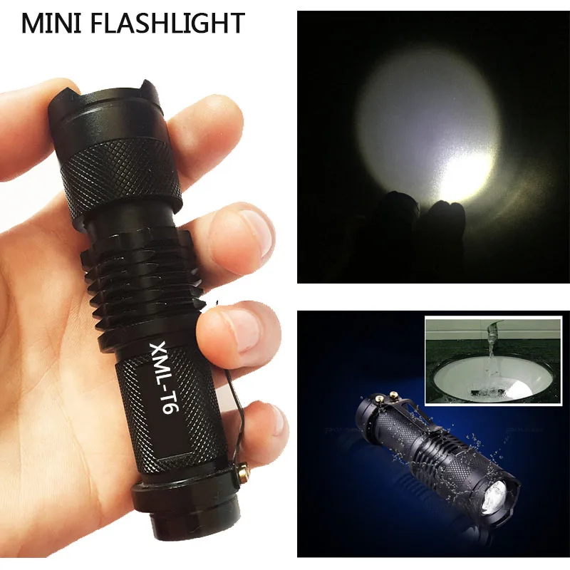 Мини светодиодный светильник-вспышка, супер яркий фонарь Q5/T6/L2 linterna Led lanterna, 8000 лм, масштабируемый светильник для рыбалки, кемпинга, велосипеда, 14500/18650