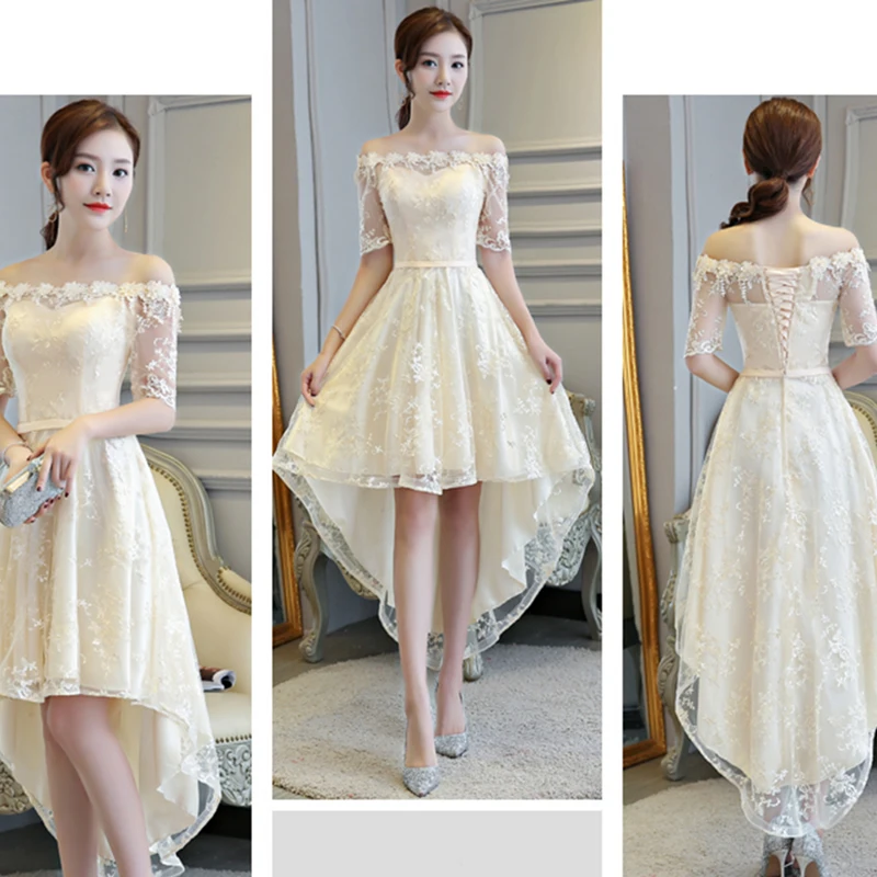 DongCMY/Новинка г.; платья подружки невесты принцессы; Бандажное платье цвета шампанского для свадебной вечеринки