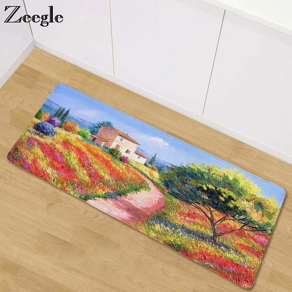 Zeegle Flannel Area Rug For Living Room Bedroom Carpets Bedside Mats Anti-slip Bathroom Floor Mats Kitchen Rugs Entrance Mats