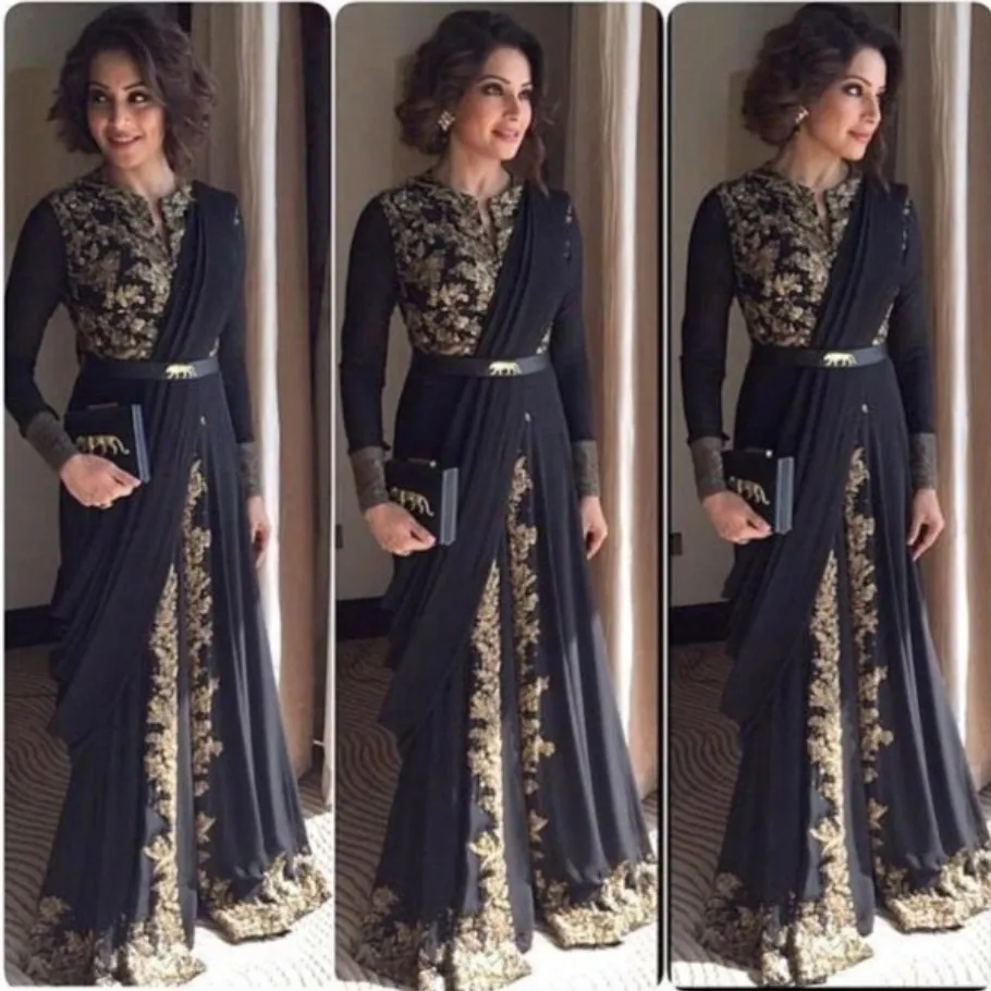 Luxury Dubai Evening Dress Long Sleeves Muslim Evening Dress Glamorous