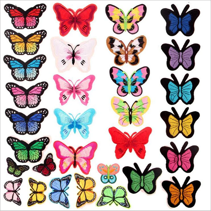 

High quality Butterfly patch For Clothing Iron On Embroidered Appliques DIY Apparel Accessories Patches For Clothing Fabric