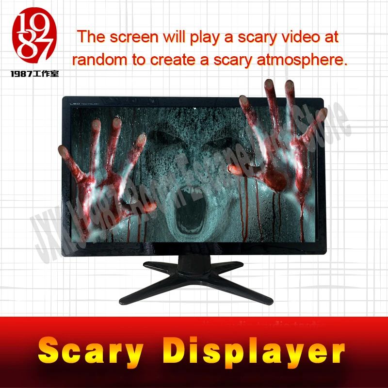 Escape room props scary displayer play a scary video at random to create a scary atmosphere from JXKJ1987 for adventurer game