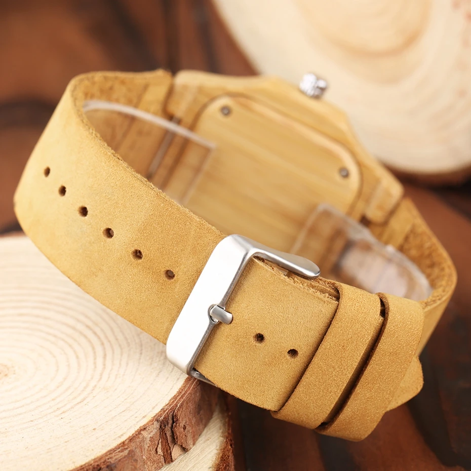 2017 New arrivals Wood Watch Natural Light Wooden Face Fashion Genuine Leather Bangle Unisex Gifts for Men Women Reloj de madera Christmas Gifts (10)