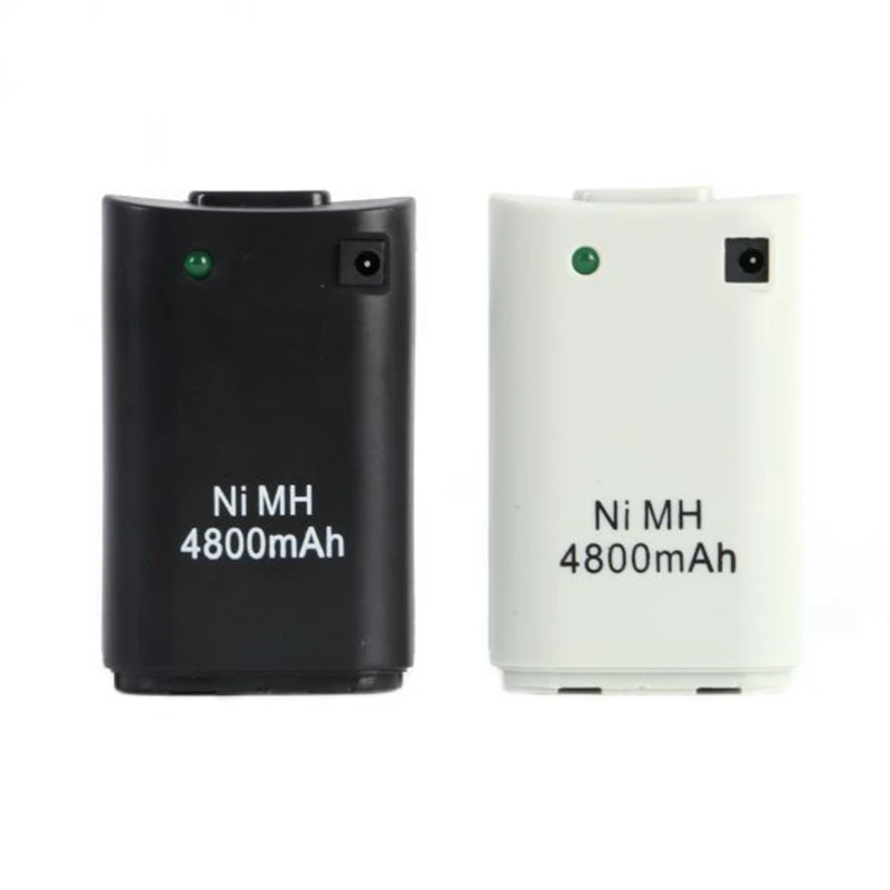 Dettagli Su Bianco 4800 Mah Battery Pack + Cavo Del Caricatore Del Usb Per Xbox 360 Controller Wireless 360