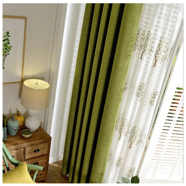 Online Shop Byetee Moderne Faux Katoen Linnen Groene Gordijnen voor ... Online Shop Byetee Moderne Faux Katoen Linnen Groene Gordijnen voor ...
