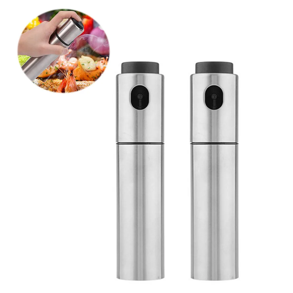 2pcs Portable Food Grade Stainless Steel Spray Pump Fine Mist Oil
