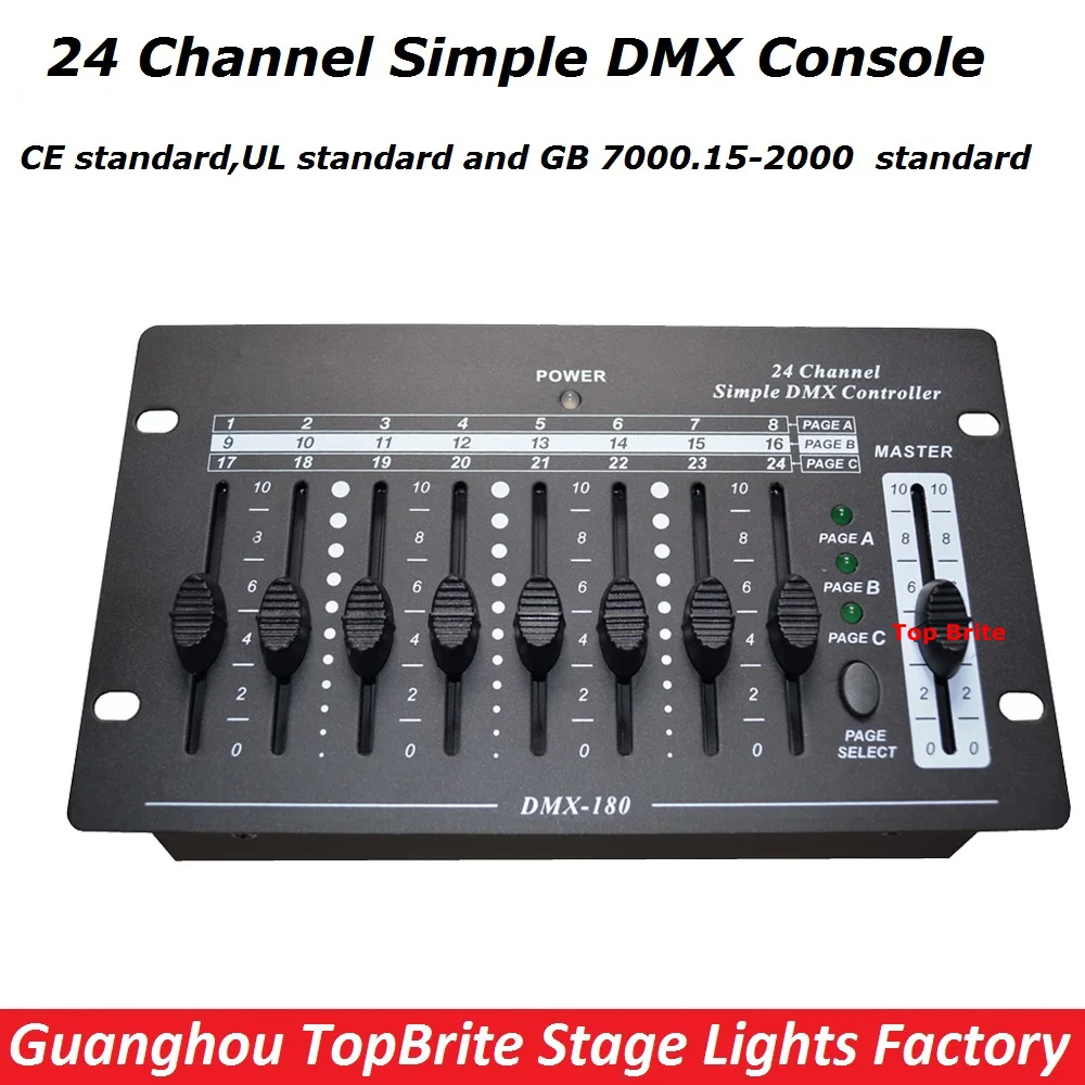 Big Discount High Quality 1Pcs/Lot 24 Channel Simple DMX Controller DMX 512 Console For Stage DJ Disco Lighting Fast Shipping