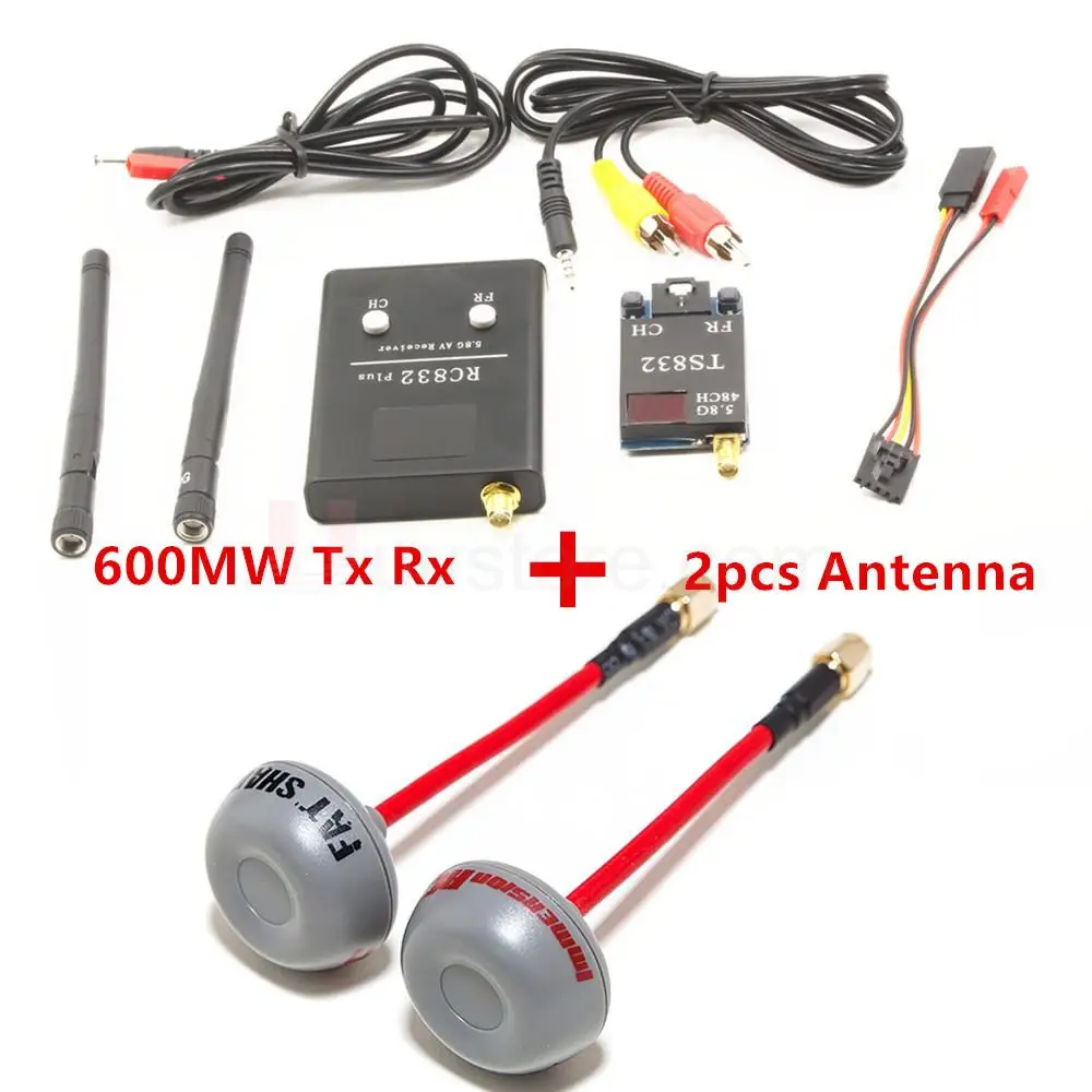 Long Range FPV Combo 5 8Ghz 600mw Transmitter Receiver w 2pcs Fatshark Antenna For Xiao Yi