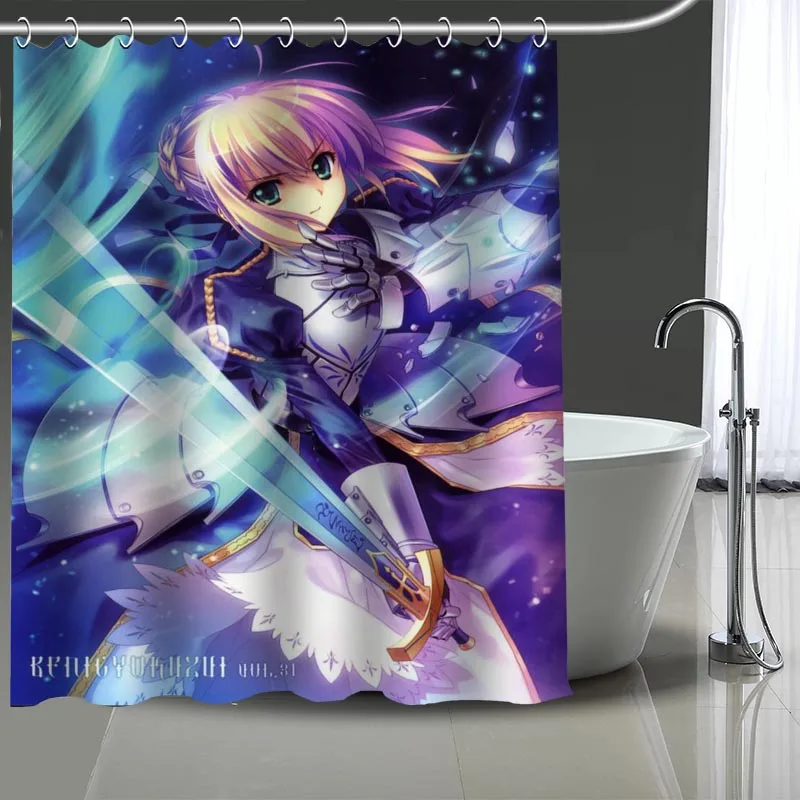 High Quality Fate Zero Printing Shower Curtain Waterproof Curtains