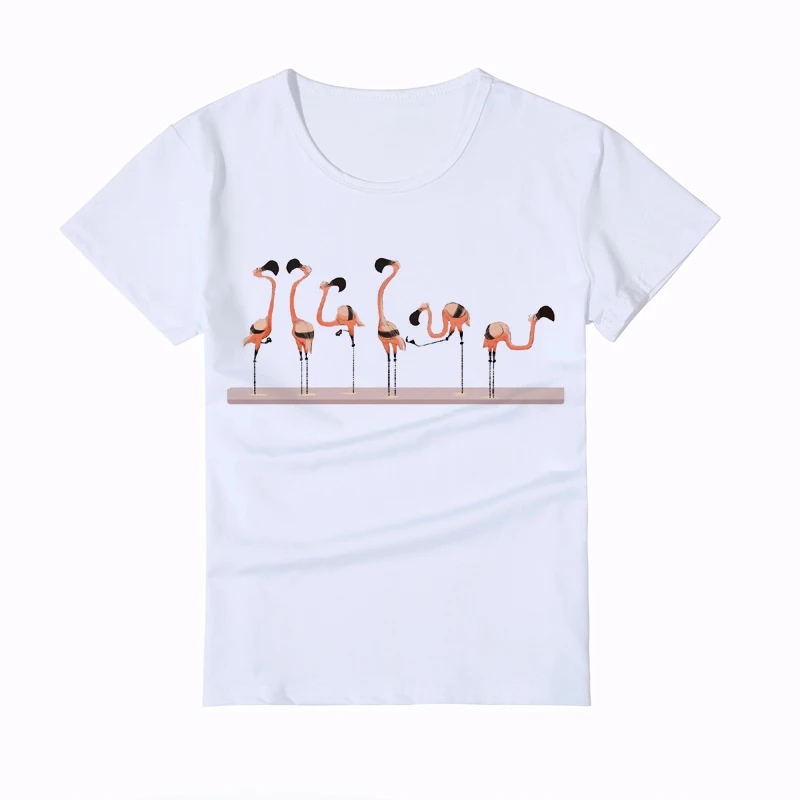 Милый картина с изображением фламинго дизайнерская детская футболка для девочек; белая повседневная детская футболка для мальчиков, короткий рукав, дышащие носки для подростков футболка Y4-4 - Цвет: 10