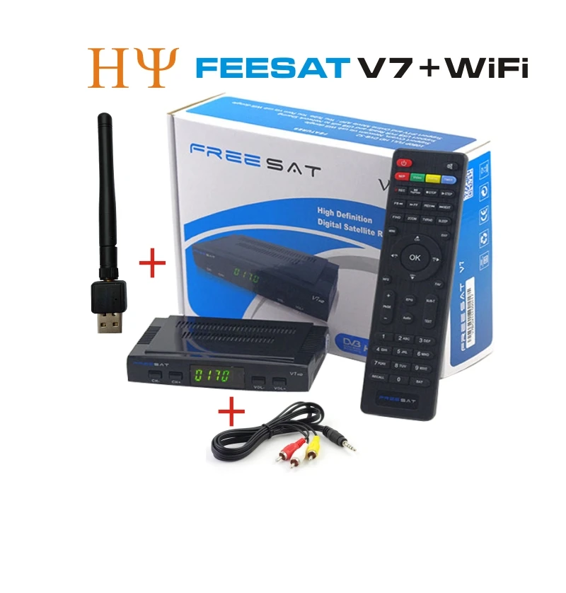 Freesat V7 3 шт HD спутниковый ресивер Full 1080P + USB WiFi DVB S2 Поддержка камеры powervu youpron