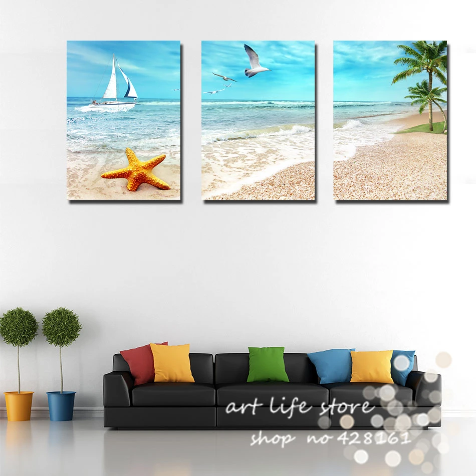 GREECE SEA BEACH PERFECT View Canvas Wall Art Picture Large SIZES  L38 MATAGA 