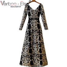 VARBOO_ELSA блестящее Золотое мусульманское ТРАПЕЦИЕВИДНОЕ дубайские вечерние платья арабское официальное турецкое шикарное платье для выпускного вечера с блестками Африканское Abendkleider