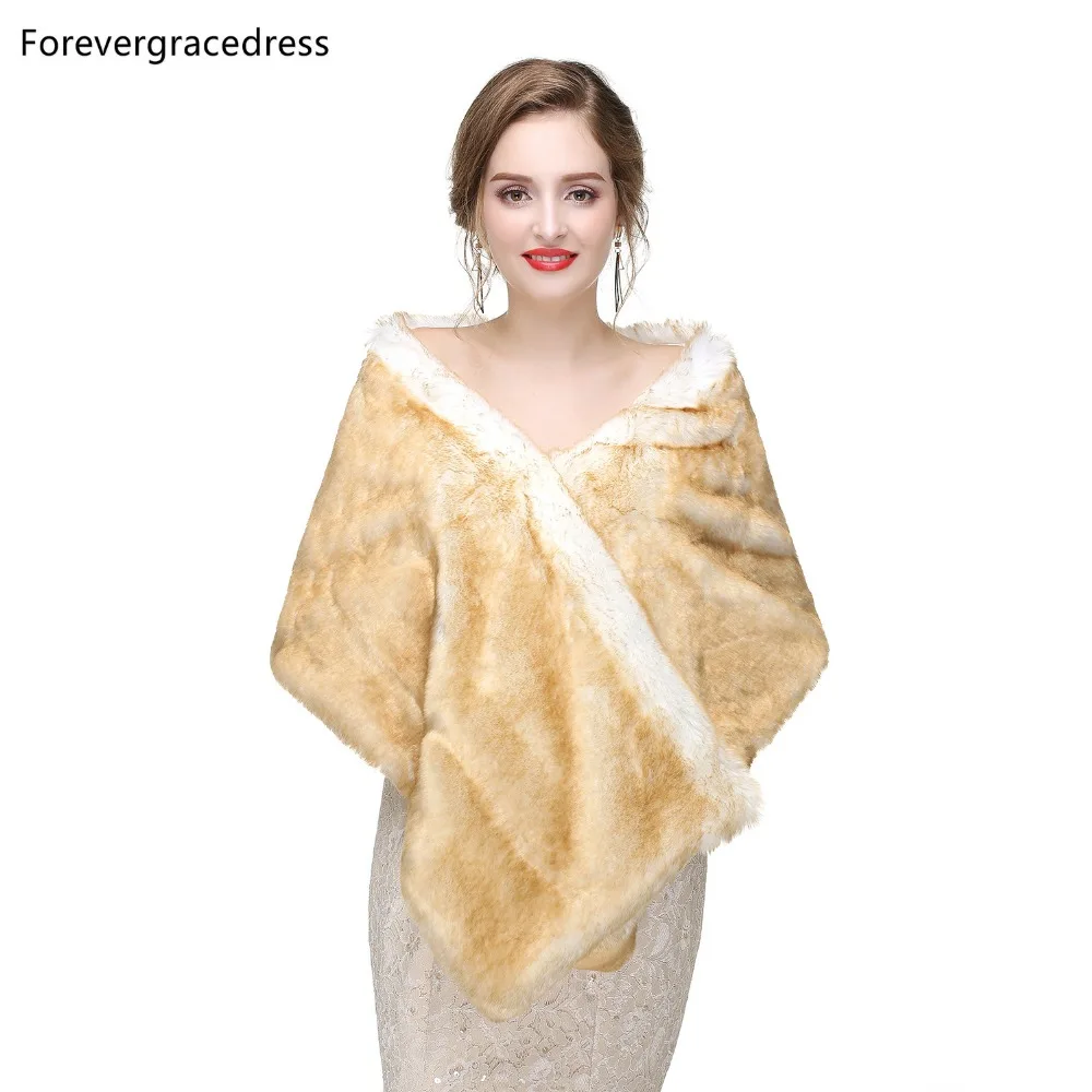 Forevergracedress элегантные мягкие осенне-зимние свадебные обертывания из искусственного меха, куртки-болеро Свадебные пальто шали шарфы PJ422