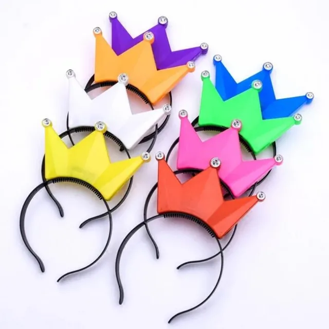 2018 New Colorful Princess Tiara Crown LED Flashing Headband Kids Adults Light Up hair Accessories Rave Glow Party Supplies
