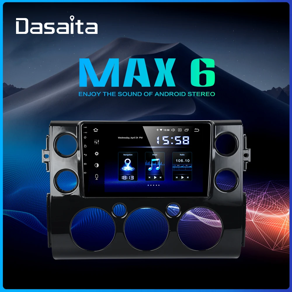 

Dasaita 9" Android 9.0 TDA7850 Radio 1 Din Car GPS for Toyota FJ Cruiser 2007 2010 2011 2012 2015 2016 DSP MP3 1080P Video MAX6