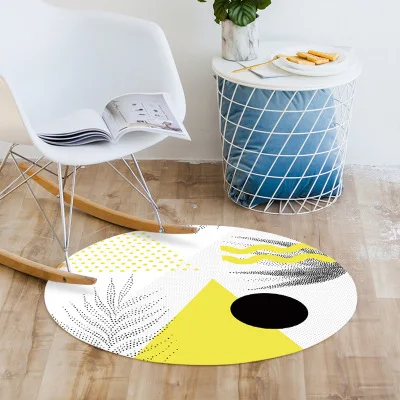 I Europe Geometric Round Carpet Non-Slip Floor Rugs Yoga Mat For Bedroom Living Room Play Karpet Computer Chair Hang Basket Mat - Цвет: I
