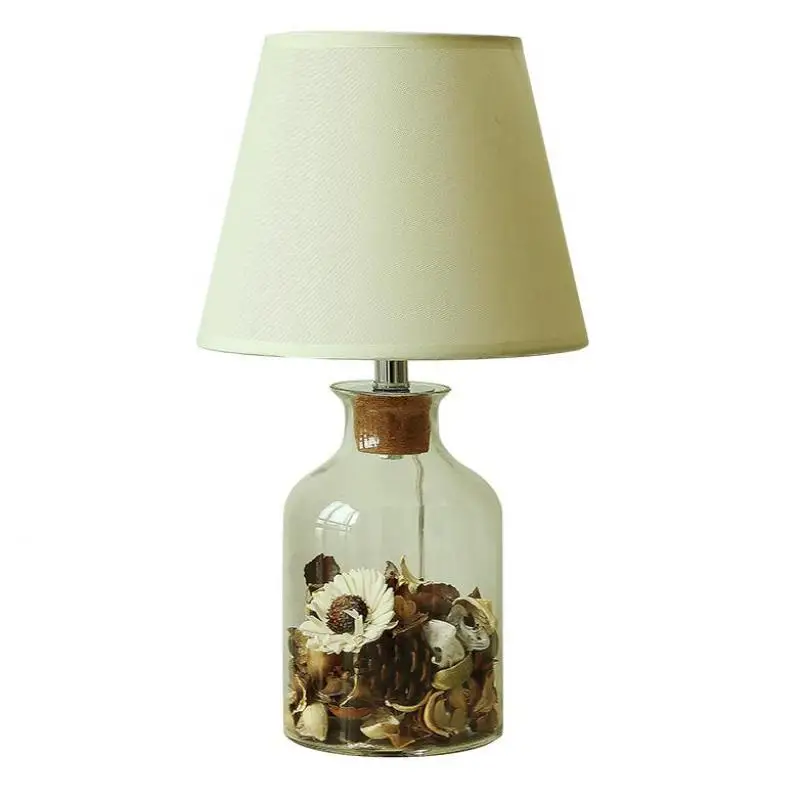 Nordic Minimalist Creative Dimming Glass Desk Lamp with flower vase