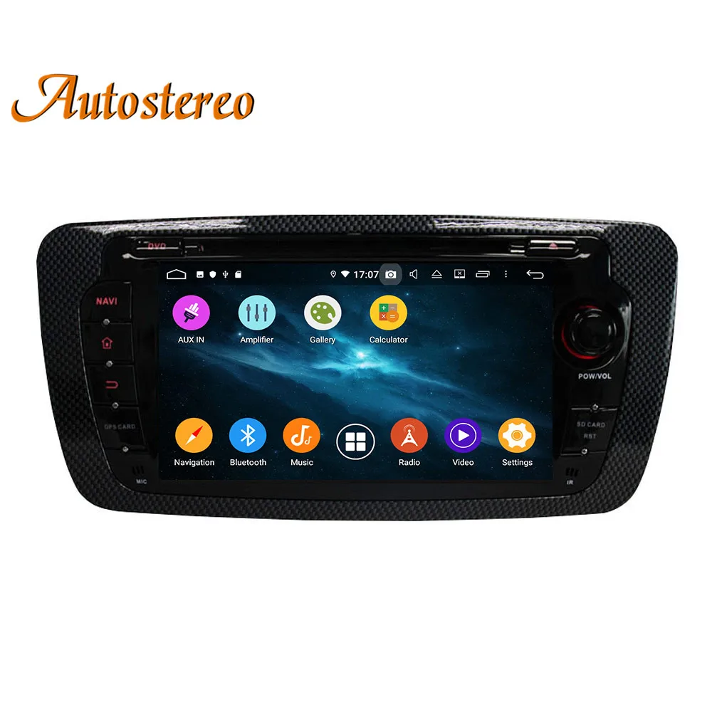 Top DSP Android 9 Car DVD player car GPS Navigation For SEAT IBIZA 2009-2013 color flower stereo multimedia headunit auto carpad IPS 3