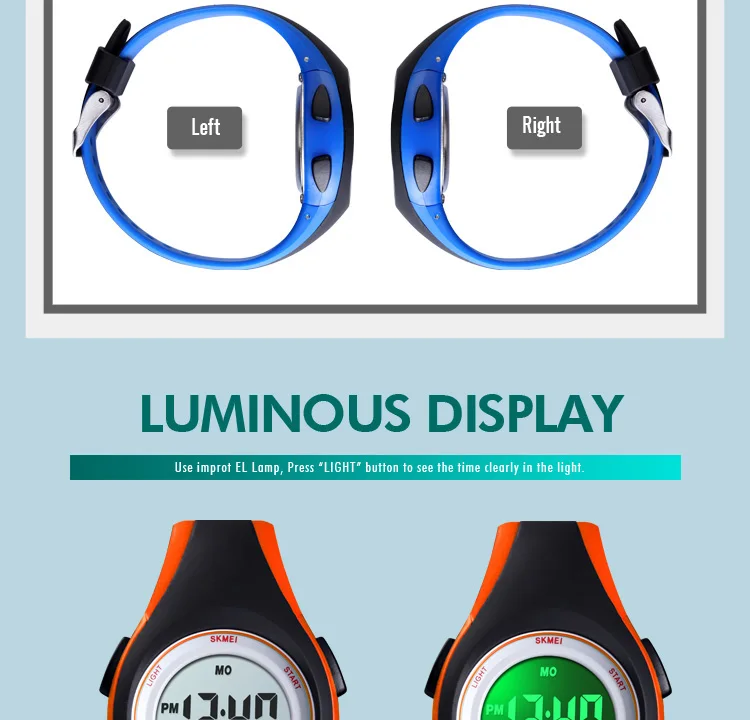 SKMEI Children LCD Electronic Digital Watch Sport Watches Stop Watch Luminous 5Bar Waterproof Kids Wristwatches For Boys Girls