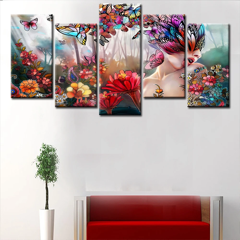 HD-Printed-Abstract-butterfly-girl-Painting-on (5)